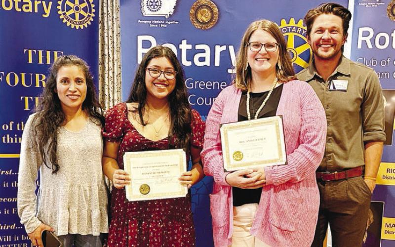 Nathaniel Green Academy Rotary Student of the Month Yuliana Sanchez with her mother Emily Abarca Sanchez, chosen teacher Andrea Finch, and Rotarian Dr. Tyler Franks. CONTRIBUTED