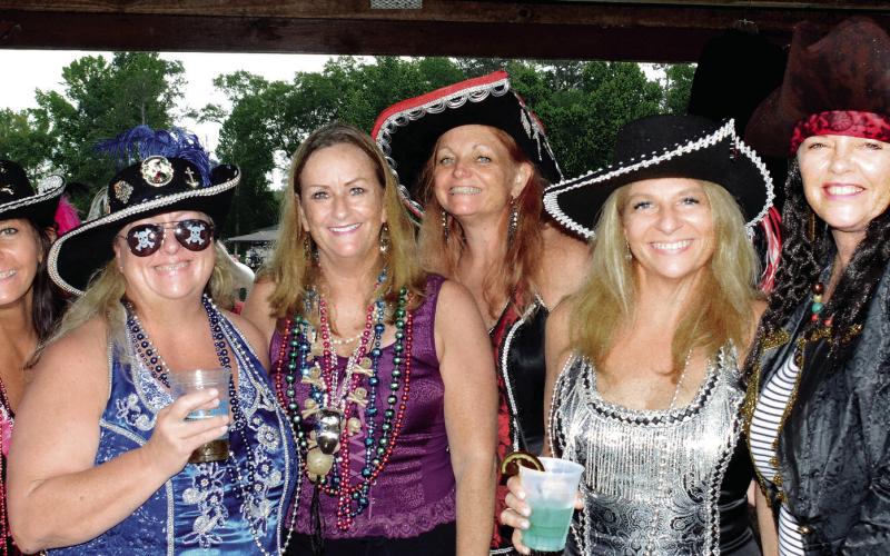 The all-lady crew of “Pour Choices” was still pouring after placing third in the Best Decorated Boat category.