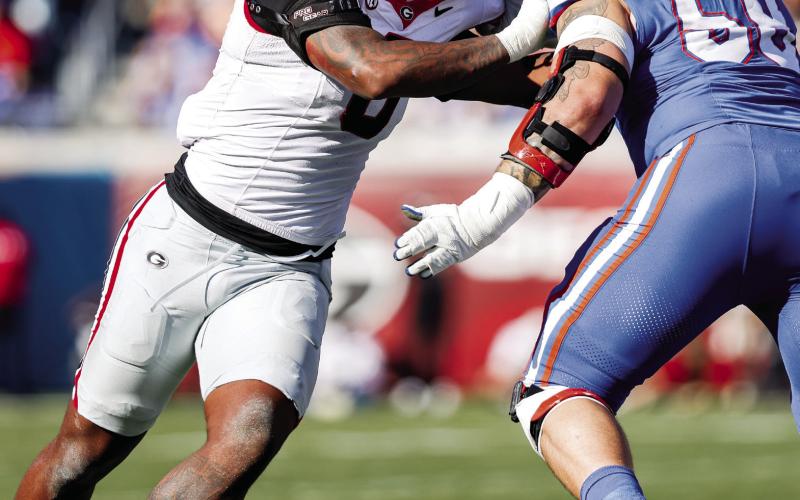 Georgia linebacker Gabe Harris will be looked upon again to provide pressure on the defensive line. COURTESY OF UGA ATHLETICS