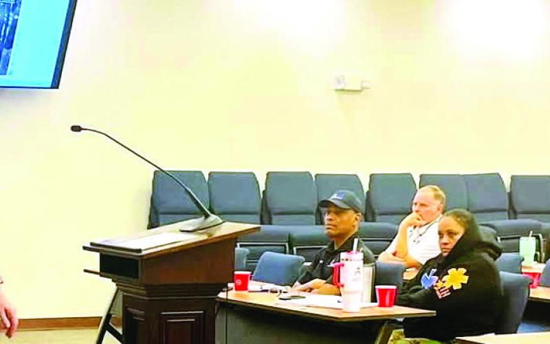 Whitney Barfield of St. Mary’s-Athens (left) addressed a group of Putnam County and Eatonton-based first responders last Wednesday on how to treat stroke victims upon arrival at an emergency call. CONTRIBUTED
