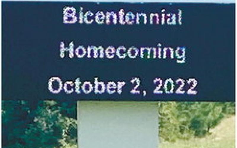The church’s recently-purchased new sign announces the bicentennial celebration. CONTRIBUTED