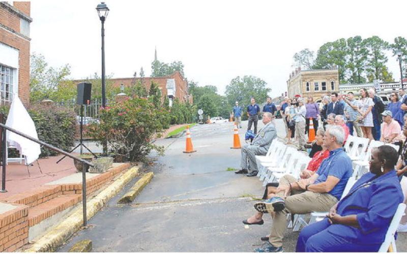 Drew Company COO and General Counsel Theonie Alicandro described her company's plans for the Old Hotel Eatonton site Sept. 14 to several local officials and interested residents.