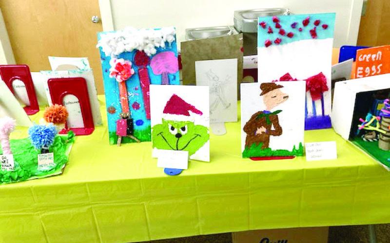 The Seuss on the Loose art contest submissions are on display at the Eatonton-Putnam County Library. CONTRIBUTED