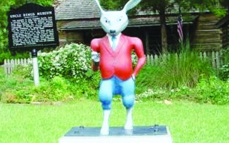 Brer Rabbit, Joel Chandler Harris’ most famous character, stands watch over the unique Uncle Remus Museum in Eatonton. CONTRIBUTED