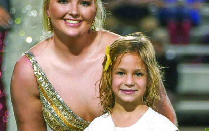 Lily Grace Huskins with her K5 buddy Mary Ringer. IAN TOCHER/Staff