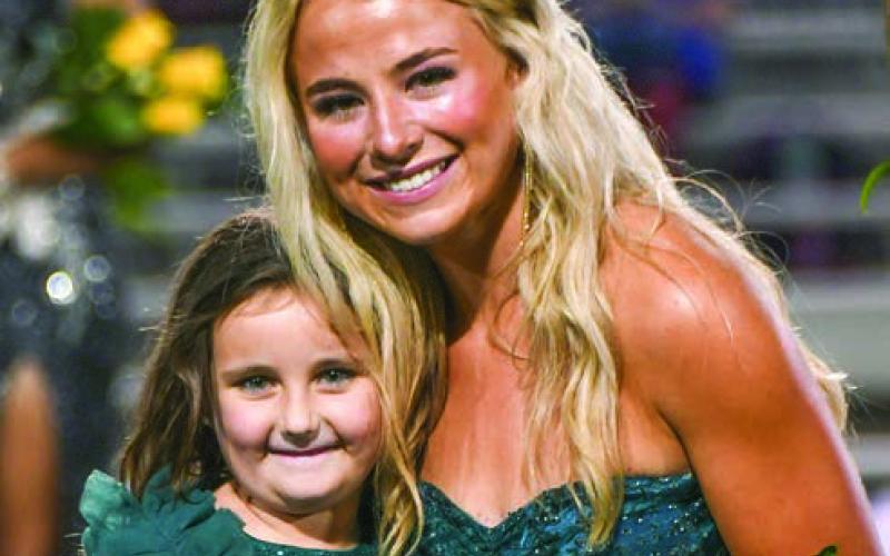 Jodie Elizabeth McMillian with K5 buddy Sawyer Thompson. IAN TOCHER/Staff
