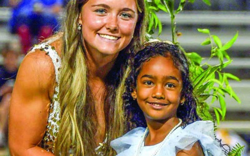 Natalie Olivia Sills with her K5 buddy Andriani Mohammed. IAN TOCHER/Staff