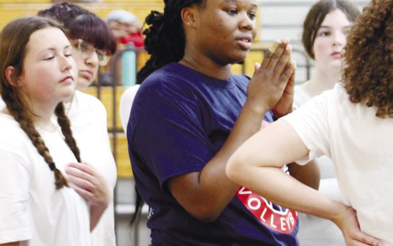 New assistant coach Amaya Banks works with the JV team. ARELLA CASH/Staff