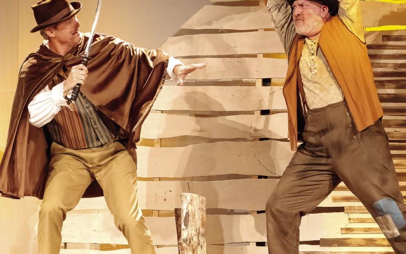 The Duke played by Steve Pond and The King, Drace Langford, clashed swords in “Big River.”