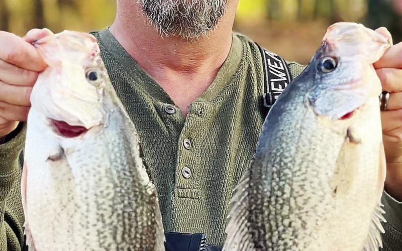 Richard Malcolm with jigslinger Guide service showing off some Lake Oconee Slabs