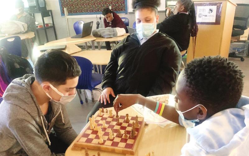 Oak Hill Middle School students use chess to strengthen critical thinking skills and communication skills. CONTRIBUTED