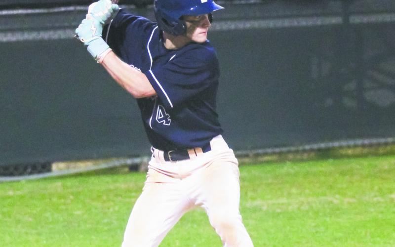 Senior Hunter Holder (4) at the plate for the War Eagles at Athens Academy. WILL MORRISON/Staff