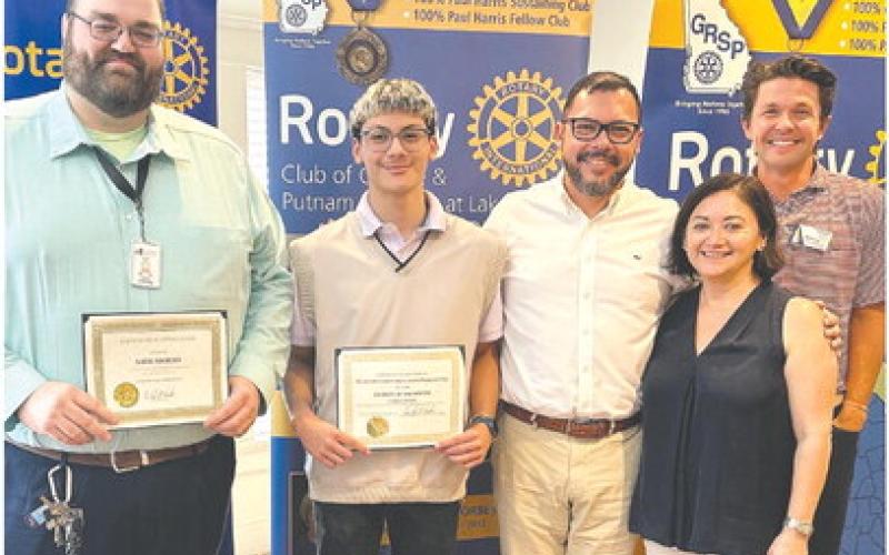 Greg Simmons, Ian Gutierrez, Carlos Gutierrez, Monica Palomo, and Rotarian Dr. Tyler Franks pose together. CONTRIBUTED