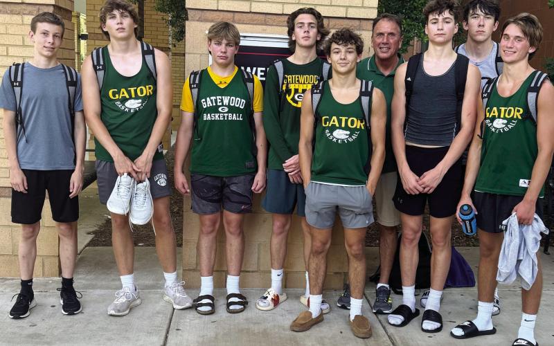 Eight members of the Gatewood basketball team attended a camp at the University of Georgia in Athens last month. (CONTRIBUTED)