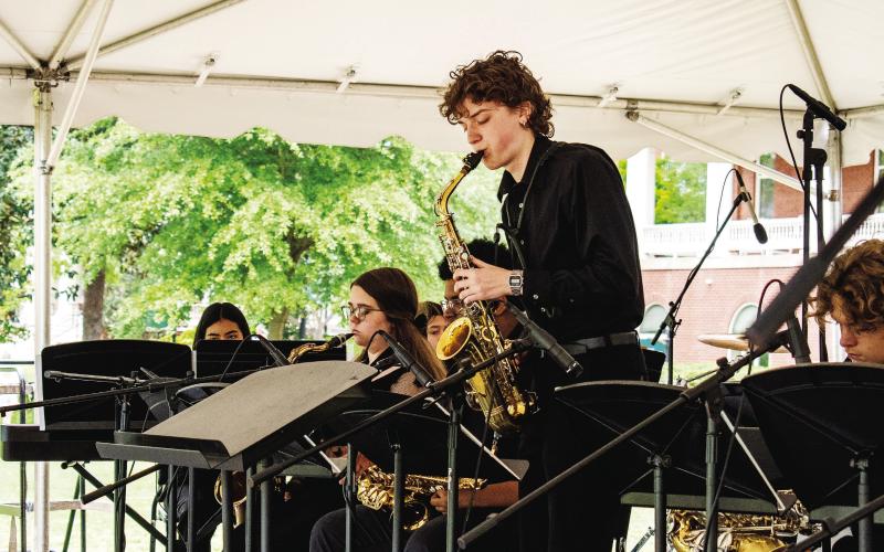 Putnam County High School’s jazz band played a 30 minute performance on Georgia College &amp;amp; State University’s front campus during JazzFest. COURTESY OF GCSU