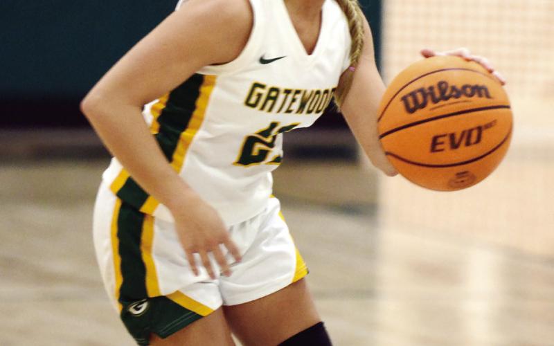 Carly Cannon (shown) accounted for 15 of the Lady Gators’ 44 points against Westfield last Saturday, with fellow senior London Darden scoring 12 and up-and-coming sophomore Natalie Sills contributing nine points
