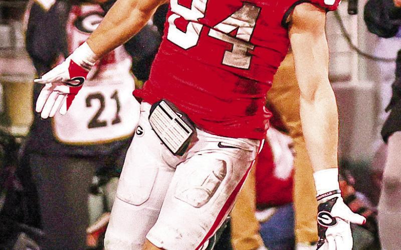 Forrmer Georgia wide receiver Ladd McConkey (84) during Georgia’s game against Ole Miss on Dooley Field at Sanford Stadium Nov. 11, 2023. (Kari Hodges/UGAAA)