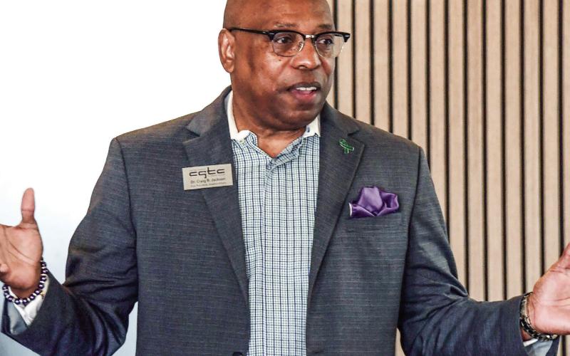 Central Georgia Technical College VP for Student Affairs Dr. Craig Jackson addressed EPTAH members Sept. 16, describing the institution’s widely varied programs, including several available at its Putnam County location alongside Hwy. 441 north of downtown Eatonton. IAN TOCHER/Staff