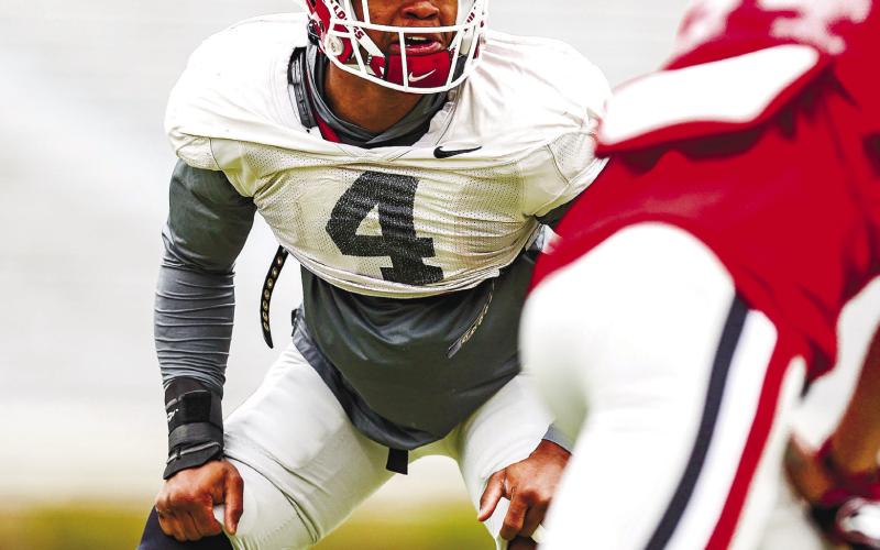 Linebacker Nolan Smith is set to be one of the vocal leaders on defense for the 2022 campaign. TONY WALSH/UGA Athletics