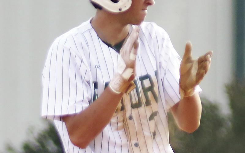 Gatewood’s Walker Roberts celebrates after reaching base safely. TREY NORRIS/Staff