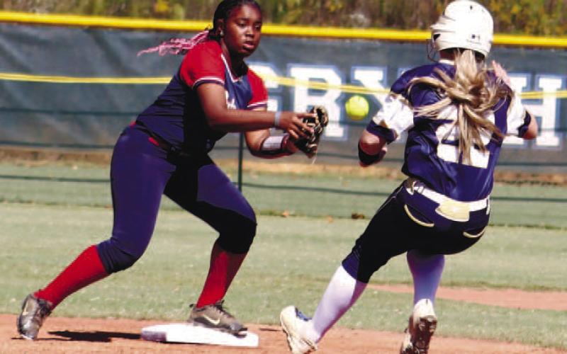 Taylor Eubanks comes in for a play at second.