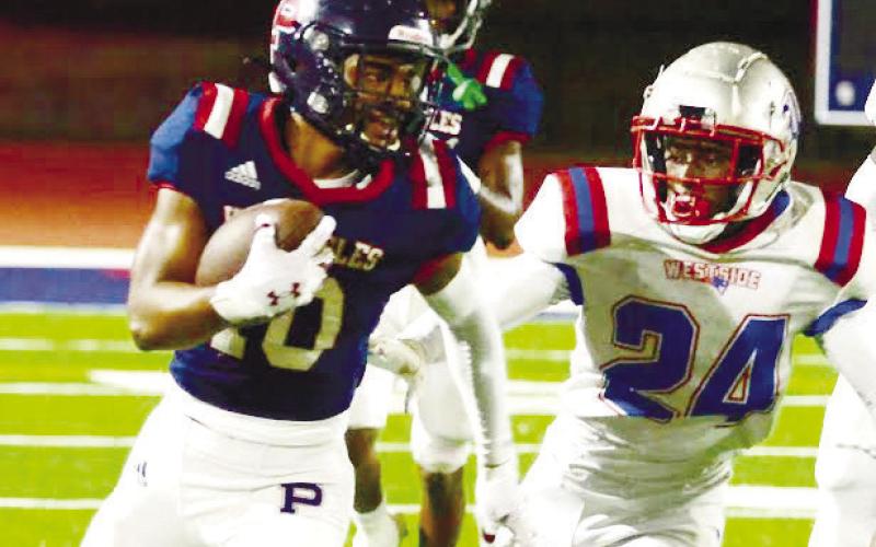 Putnam junior Cory Foster (10) made several carries for the War Eagles against Westside last week and no doubt will be looking for more this Friday against Glenn Hills. IAN TOCHER/Staff