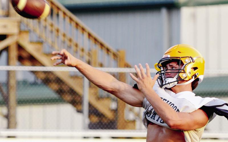 Entering his third season as the Gators’ starting quarterback, senior Ames Johnson is expected to be a leader on and off the field as Gatewood seeks a return to the state championship game in December. IAN TOCHER/Staff