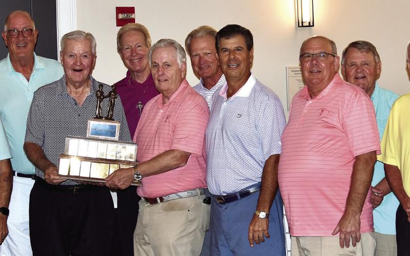 Team Popp members (l-r): Jay Griffin, TK Kerstetter, Ralph Kuhnert, Bob Kalember, Tim O’Leary (Commissioner Emeritus), Dave Angner, Al Popp (Team Captain), Steve Gray, Chuck Shaheen, Jim Todoroff, Tom Lynn, John Kelly, Mike Fuller, Jim Donaldson. Not pictured are Dave Benson, Harry Cardillo, Tom Glisson, Arnie LeClair, Joe Shea, Mike Sullivan, Lou Valentic. CONTRIBUTED