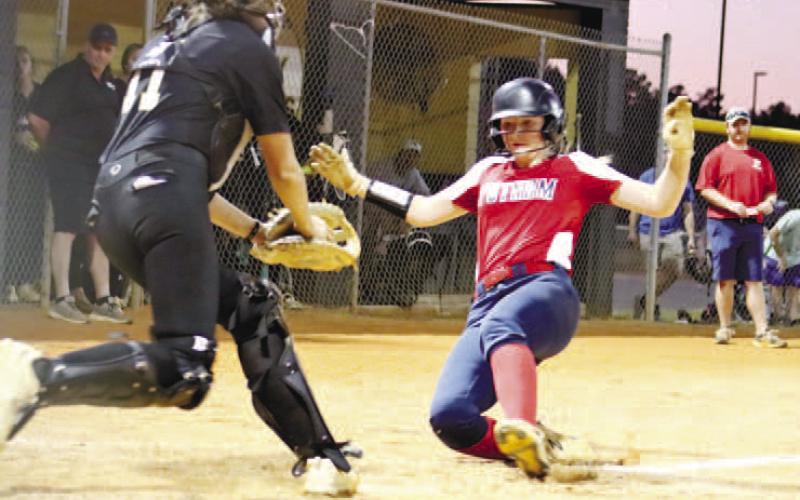 Sammantha Spisak is safe at home for Lady Eagles.