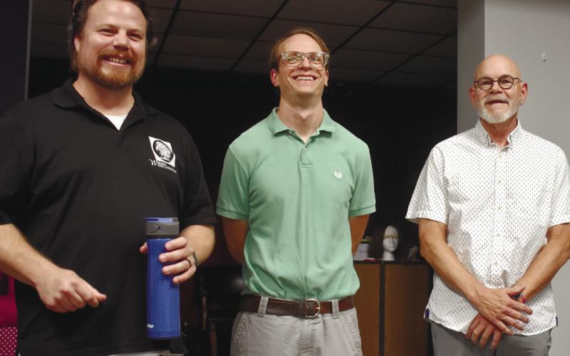 Documentary writers Stephen Price, Jr., Daniel McDonald and Joe Windish. BAILEY MCCULLY/Staff