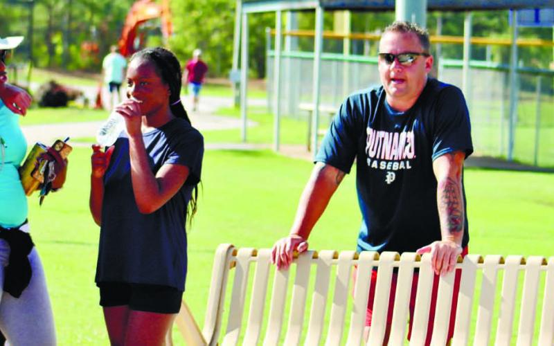 From left, Christian Hernandez, coach Joseph Hutsell, Morgan Eubanks, coach Jakacha Nelson and Jade Mullis.