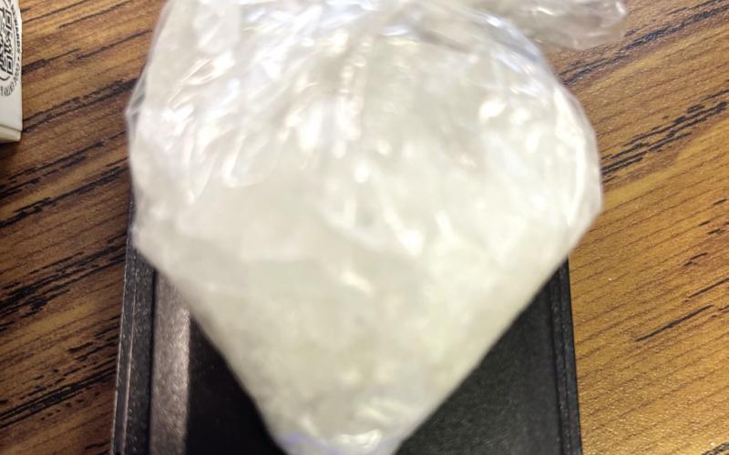 This 28.54 grams of methamphetamine was found during a traffic stop. The woman, Autumn Carrey, and passenger Robert Hough are facing trafficking charges. CONTRIBUTED