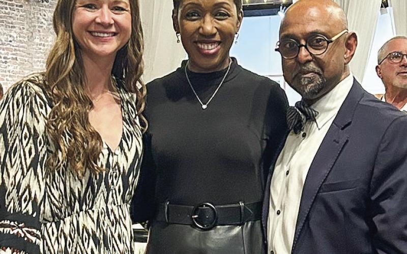 Habitat for Humanity of Putnam’s Katherine Mahlberg (left) and HFHP Executive Director Murali Thiramul welcomed keynote speaker Audrey King, senior vice president of regional external affairs for Georgia Power. CONTRIBUTED