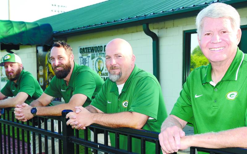 Gatewood’s assistant coaches include (l-r) Andrew Ringer, Josh Ringer, Tyler VanDusen and Mike Kelly. IAN TOCHER/Staff