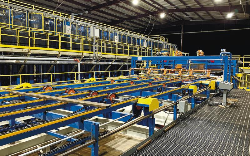 Since 2019, Interfor officials said the company has spent $90 million in modernizing its Eatonton facility with hi-tech machinery like this automated sorting and stacking platform. CONTRIBUTED
