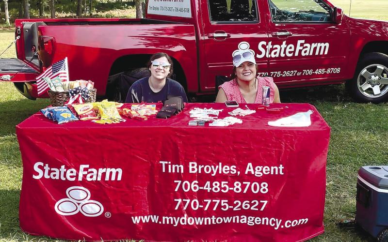 State Farm agent Tim Broyles’ table set up at the tournament. CONTRIBUTED