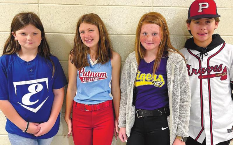 Seventh graders Bristol Harrris, Kennedy Davis, Makayla Butler and Coltyn Allen show off passions for a range of sports. ANNIE BOLLEN/Contributed