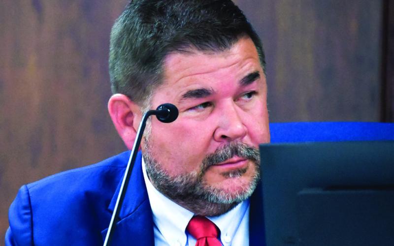 District 1 Commissioner Tom McElhenney introduced the “Gary McElhenney Resolution,” named after his father who passed away in May 2024 while holding the same commission seat, which would allow the board to appoint a replacement in a similar situation. IAN TOCHER/Staff