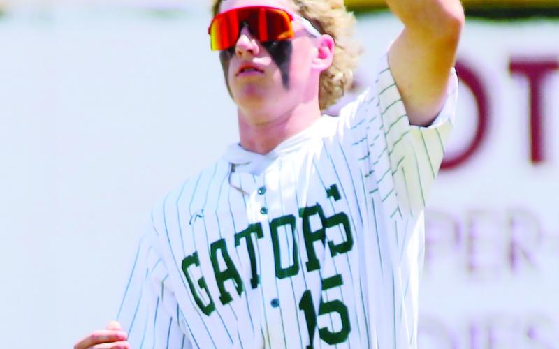 In addition to GIAA 2-A All-Region and All-State recognitions, Gators' slugger Ames Johnson shared co-Player of the Year honors with teammate Wilson Moore. (TREY NORRIS/Staff)