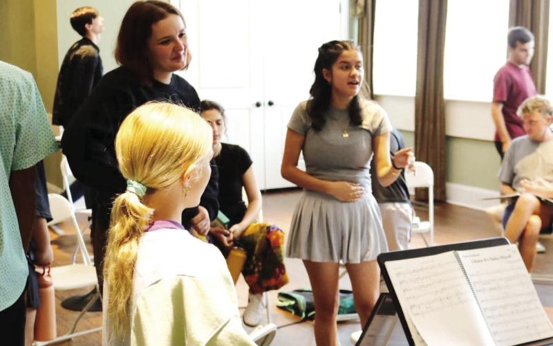 Days of rehearsals will soon give way to live performances of “Shrek The Musical.,” at The Plaza. CONTRIBUTED