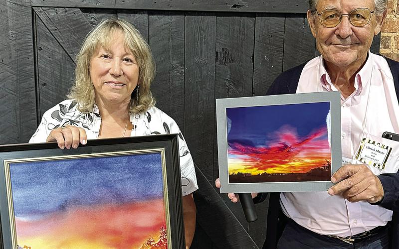 Nancy Bolen shares her “Sunset Magic” painting inspired by photographer Ullrich Moser’s image, “Evening Fury in Missouri.” CONTRIBUTED