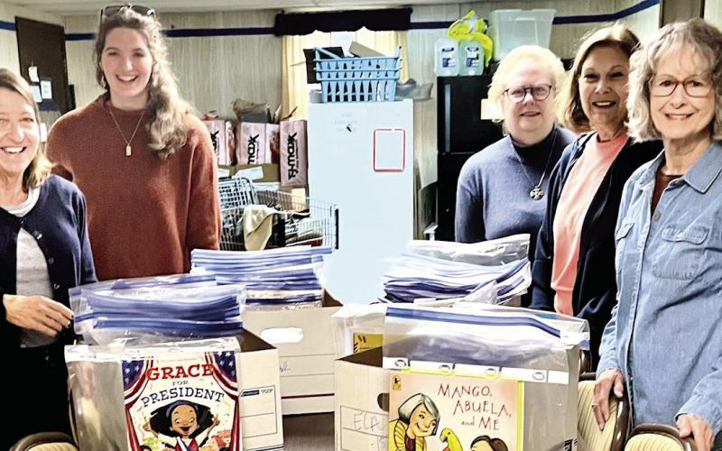 L-R: Appleton Board PCO Vice-Chair Janie Price, Appleton Program Director Corley Peth, and Appleton Missioner Julie Groce with PCO Backpack Ministry Co-Chairs Rosemary Foskey and Marty Ray. CONTRIBUTED