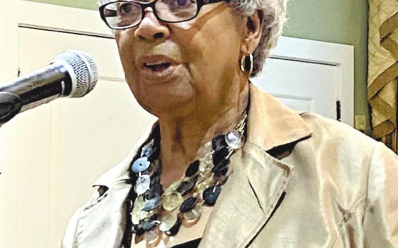 Georgia Smith tells the history of Mothers Against Crime. HANK SEGARS/Staff