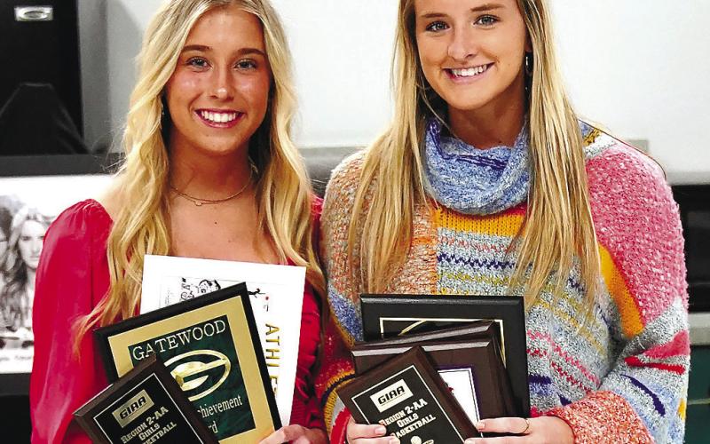 Lady Gators’ All-region players, junior Carly Cannon (left) and senior Anna Williamson (right). CONTRIBUTED