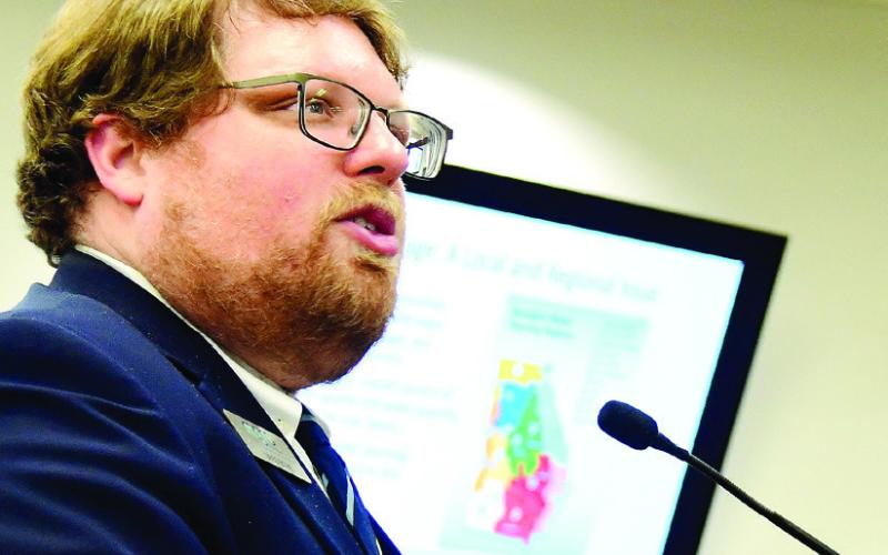 MGRC Executive Director Greg Boike spoke before the Eatonton City Council twice on Monday night. (Ian Tocher/Staff)