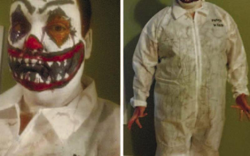 Richard Tanner’s first costume at Zombie Farms was during his introductory visit as a customer. He dressed up as a maniacal clown. CONTRIBUTED