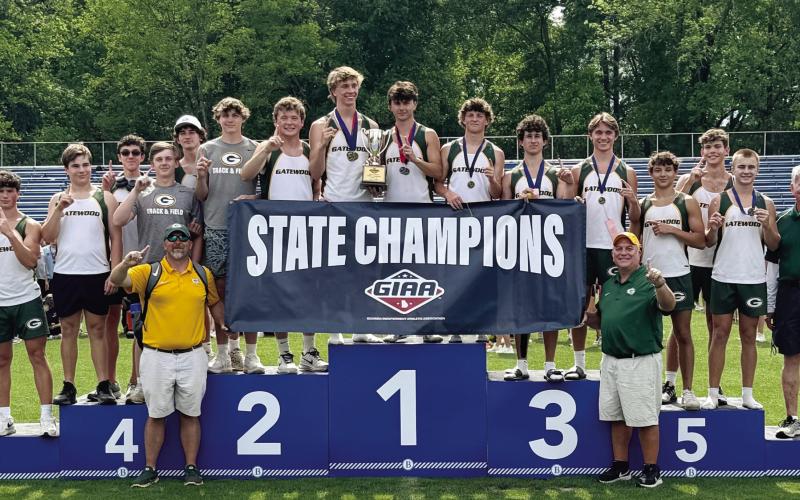 Last week, the Gatewood boys’ track and team won the GIAA Class AA state championship in Columbus. CONTRIBUTED