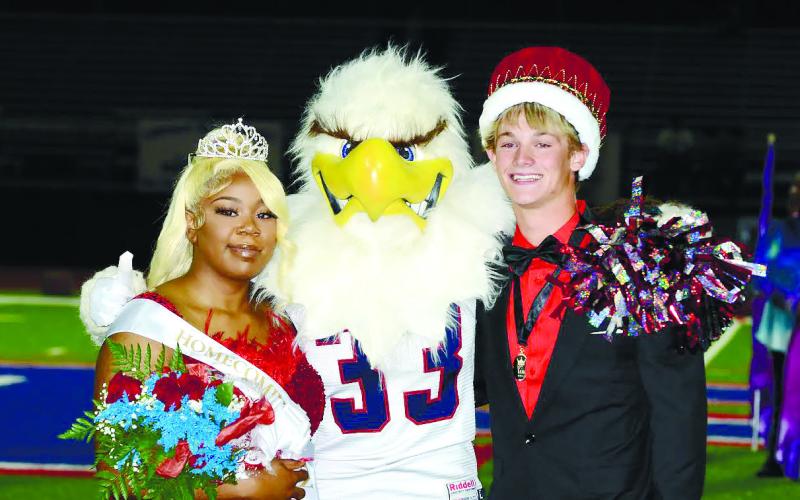 During halftime of Friday’s game, Kiaterrina Culp was named Homecoming Queen while Hunter Holder was named King. IAN TOCHER/Staff