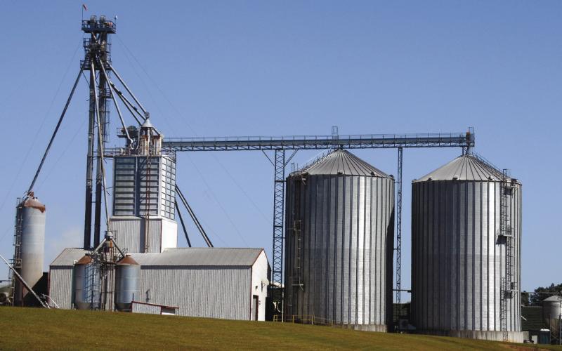 The facility has its own grain mill on-site, which creates mixtures as instructed by computer technicians. IAN TOCHER/Staff