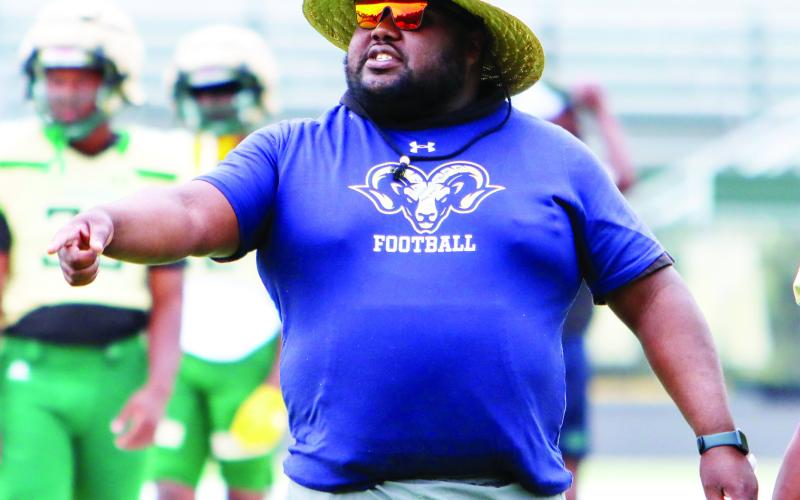 Former Putnam County football player Damoio’n Wright is now the running backs coach and cooffensive coordinator at Grayson High School. LANCE McCURLEY/Staff